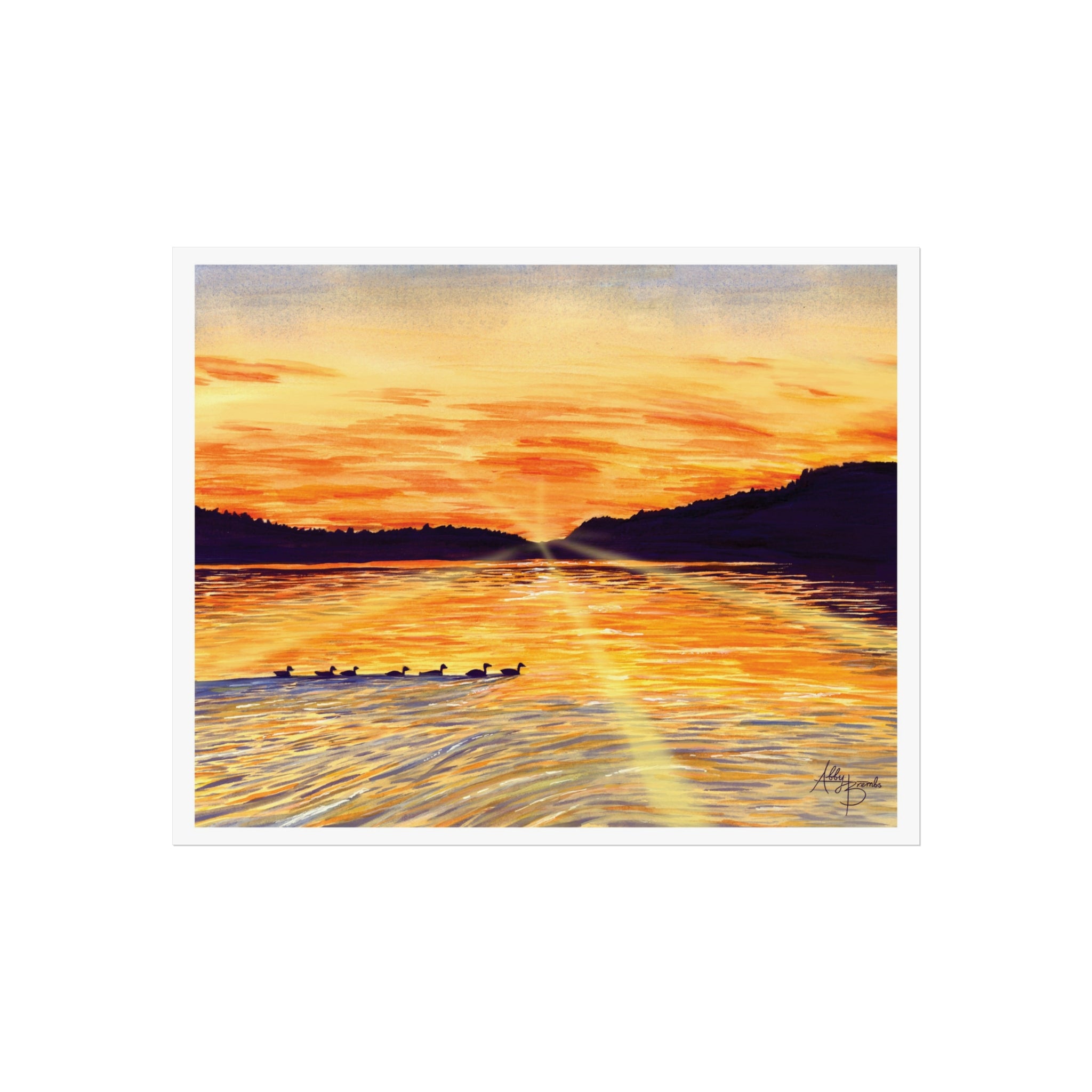 Abstract Lake Print