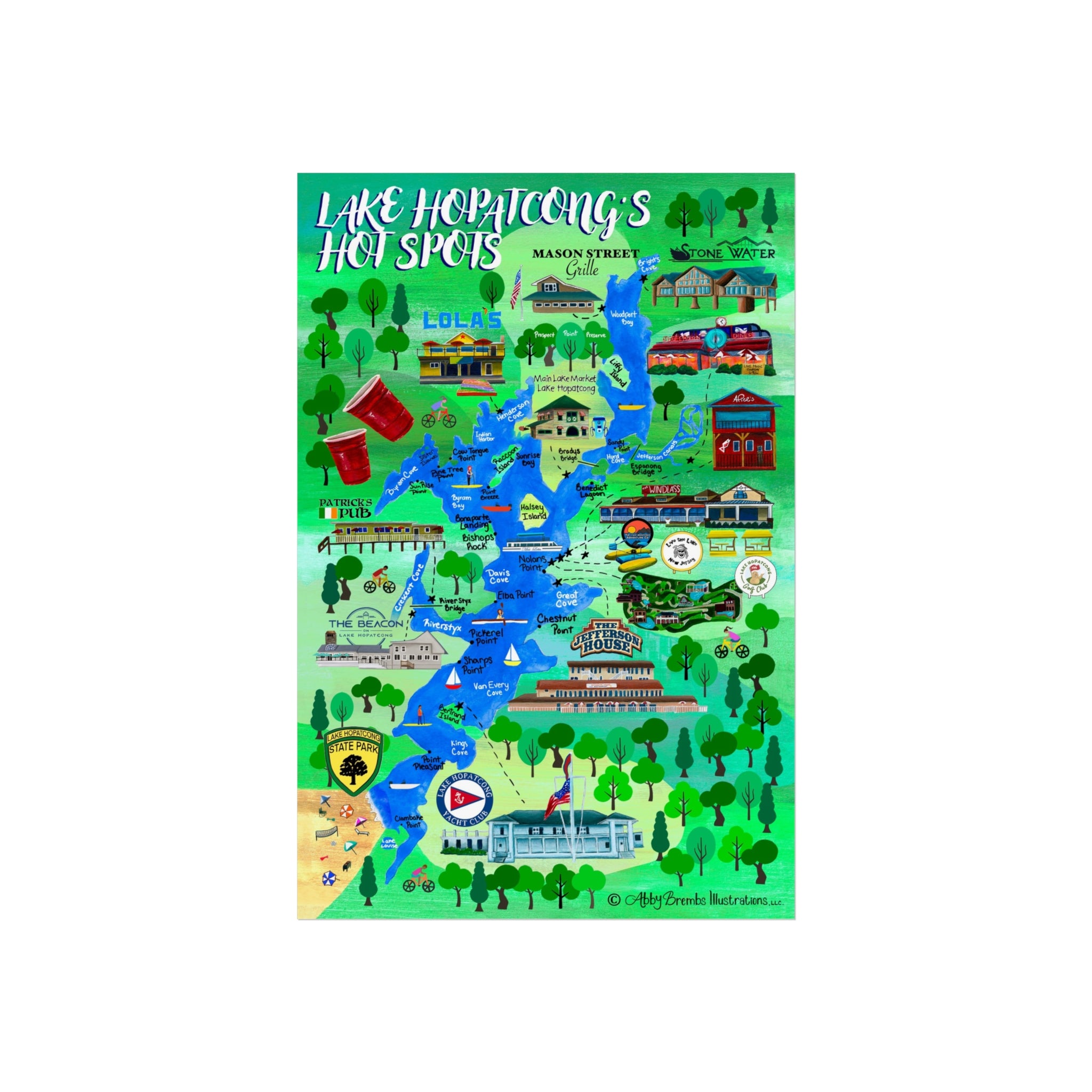Lake Hopatcong Hot Spots Poster Print
